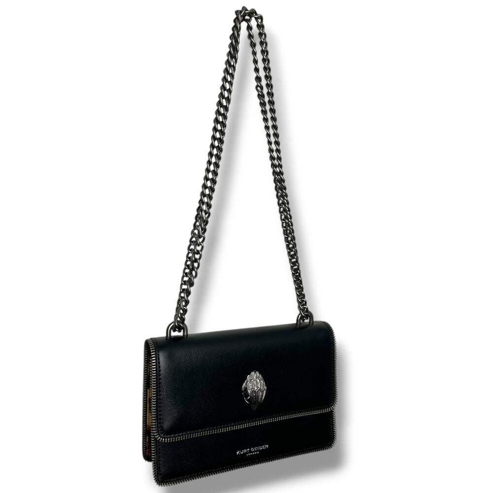 Kurt Geiger Mini Shoreditch Crossbody Body Bag Black Leopard Pony Hair - Picture 8 of 13